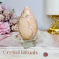 Flower Agate Carved Egg on Stand 200g