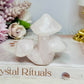 Pink Mangano Calcite Triple Mushroom Carving (UV Reactive)