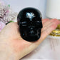 Large Black Obsidian Carved Skull 9cm