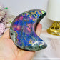 High Grade Large Labradorite Carved Moon Full of Flash 18.5cm