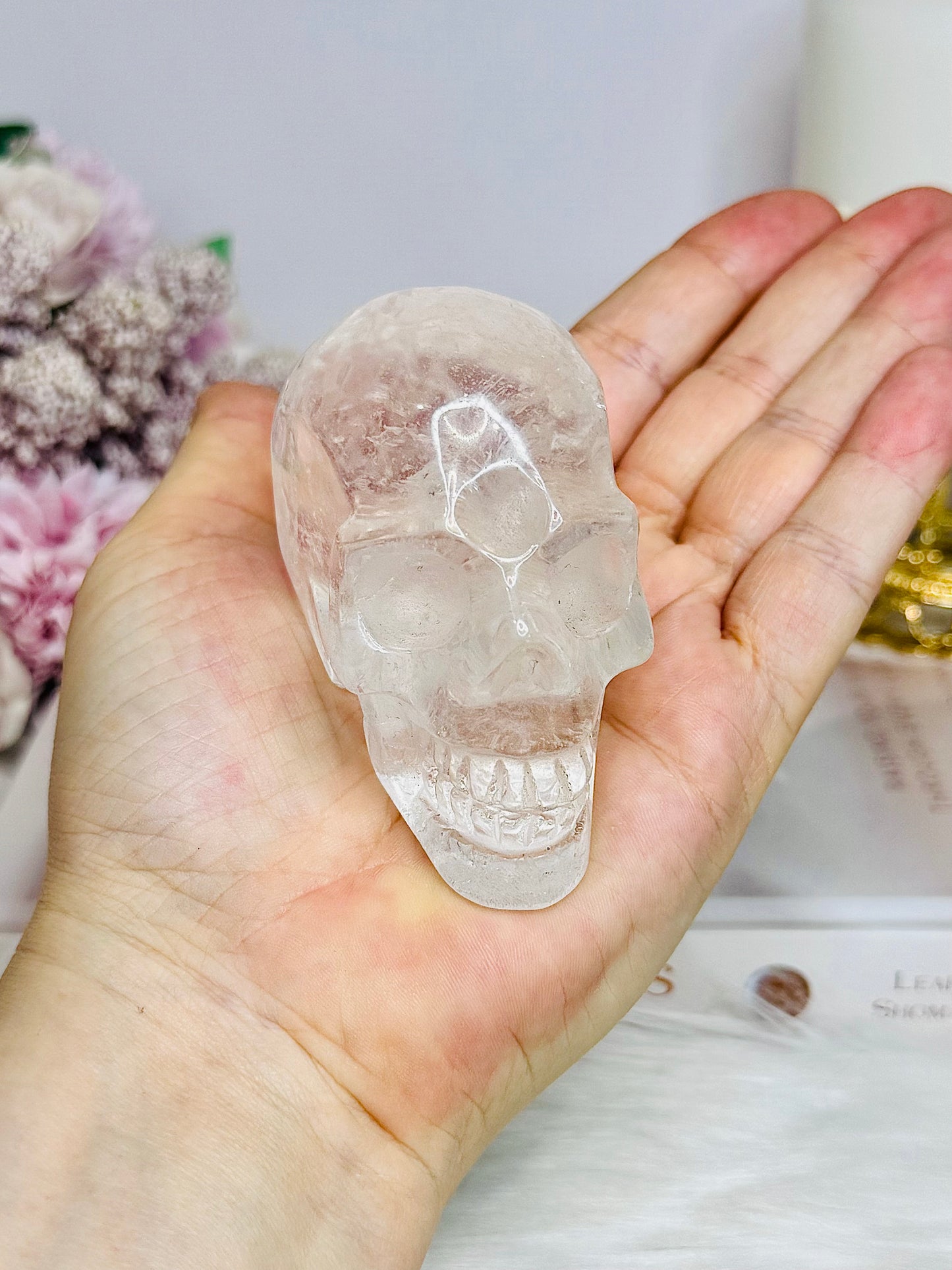 Clear Quartz Carved Skull 7cm 235g