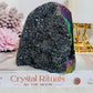 Large Chunky 777gram 11cm Aura Amethyst Base Cut Cluster From Brazil