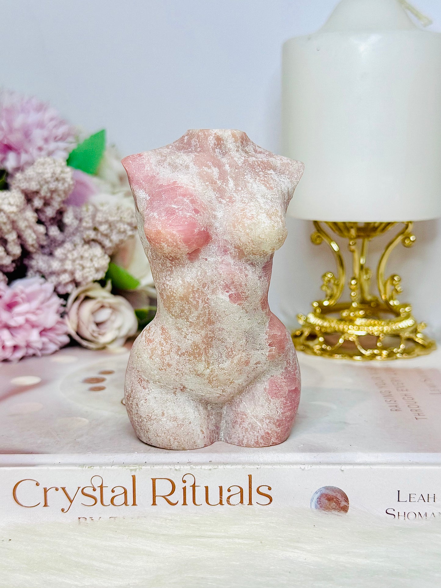 Pink Opal Carved Female Body 342g 10cm