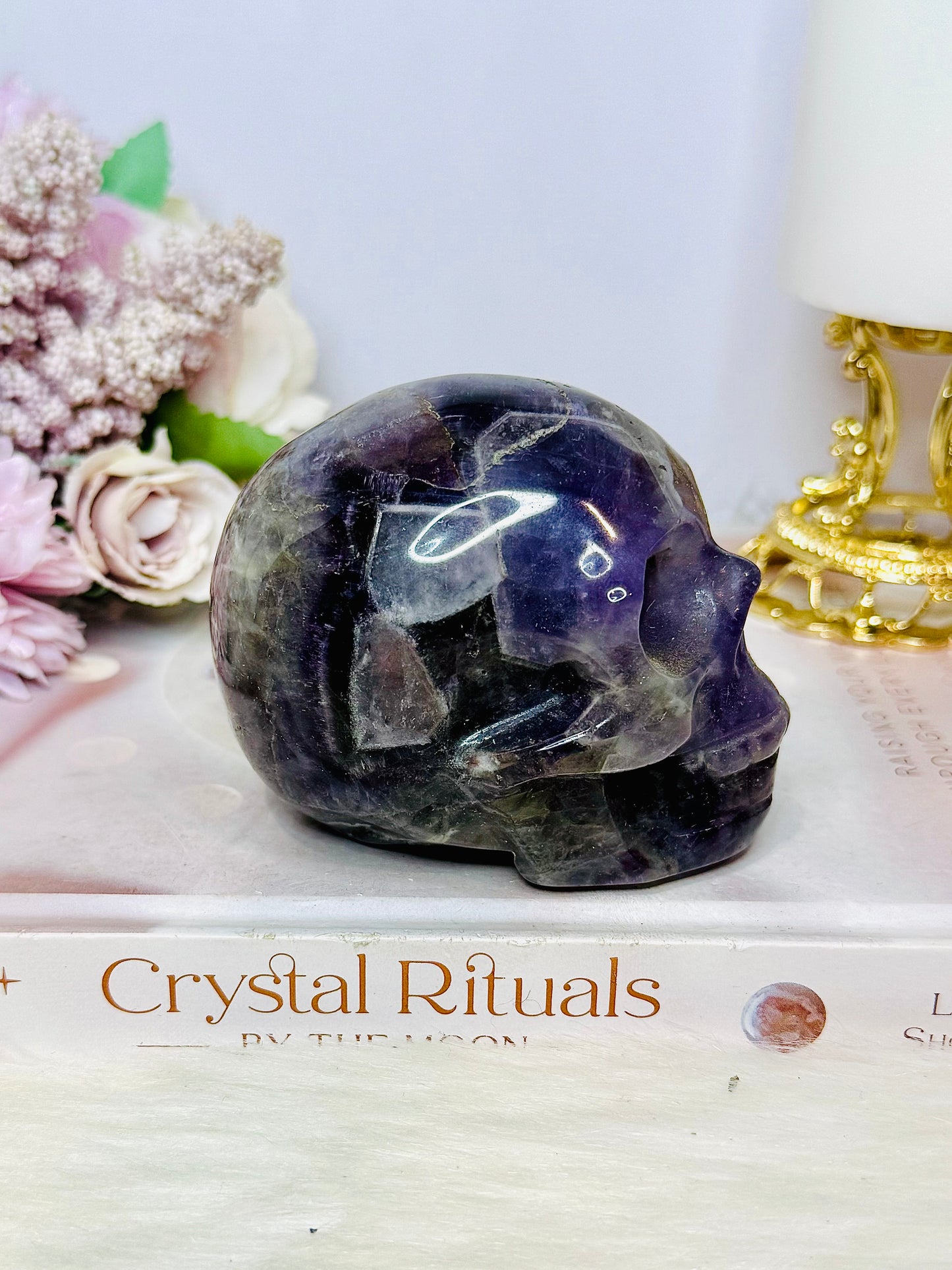 Chevron | Dream Amethyst Carved Skull 521g
