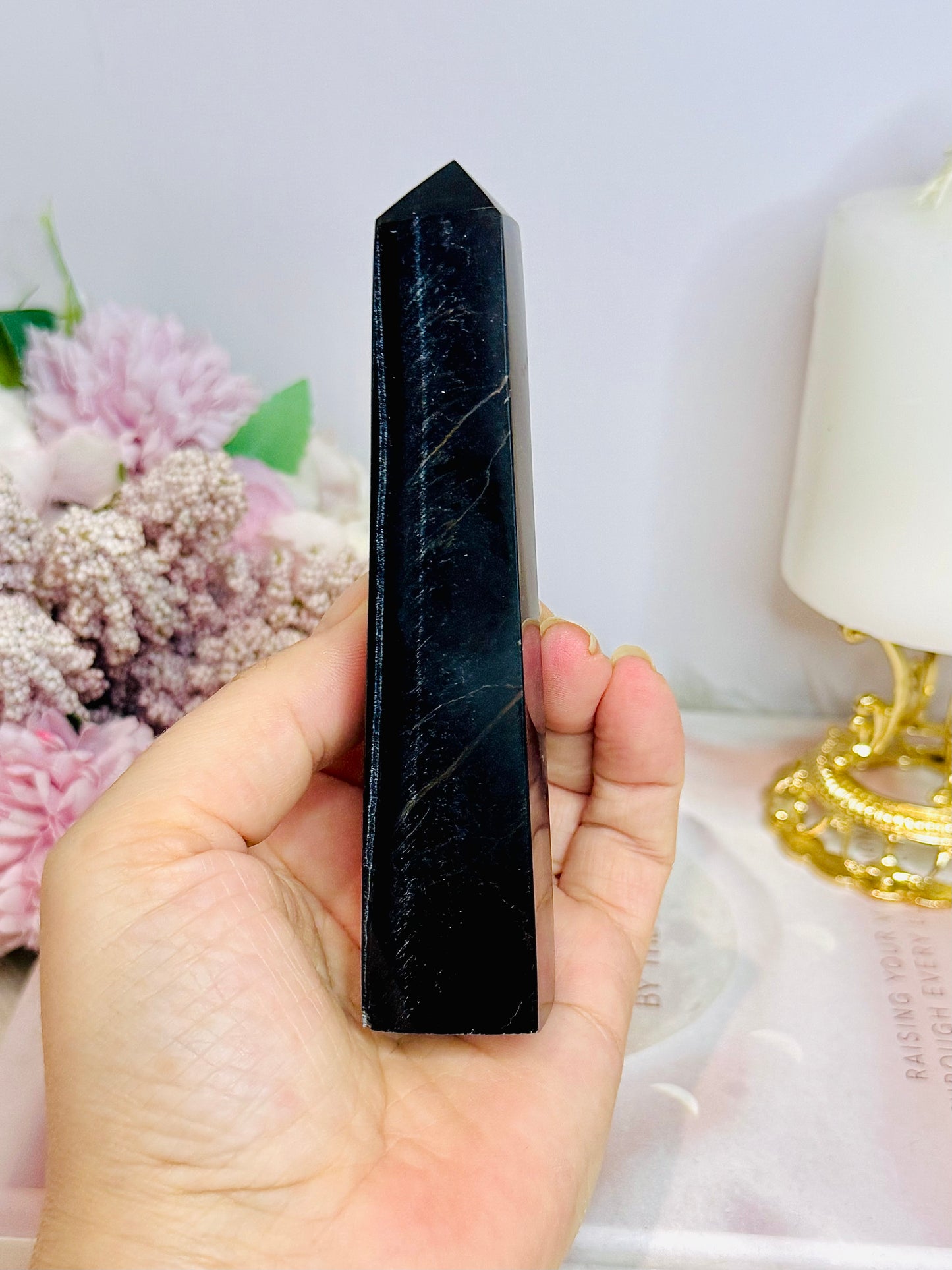 Rare Blue Tigers Eye Tower 12.5cm