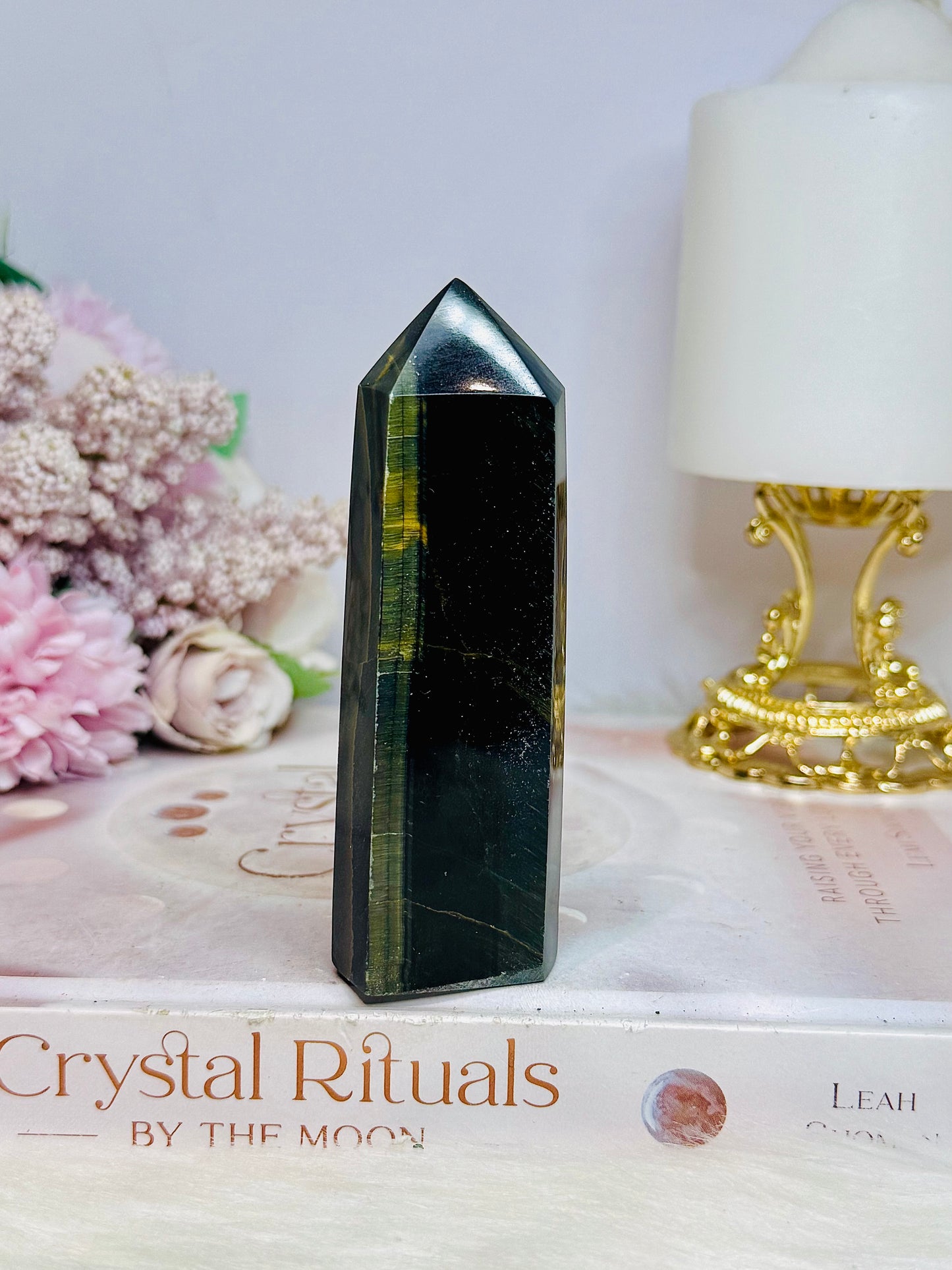 Rare Blue Tigers Eye Tower 10cm