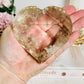 Fabulous Large AAA Grade Smokey Quartz Faceted Heart on Bronze Stand 13cm 486grams