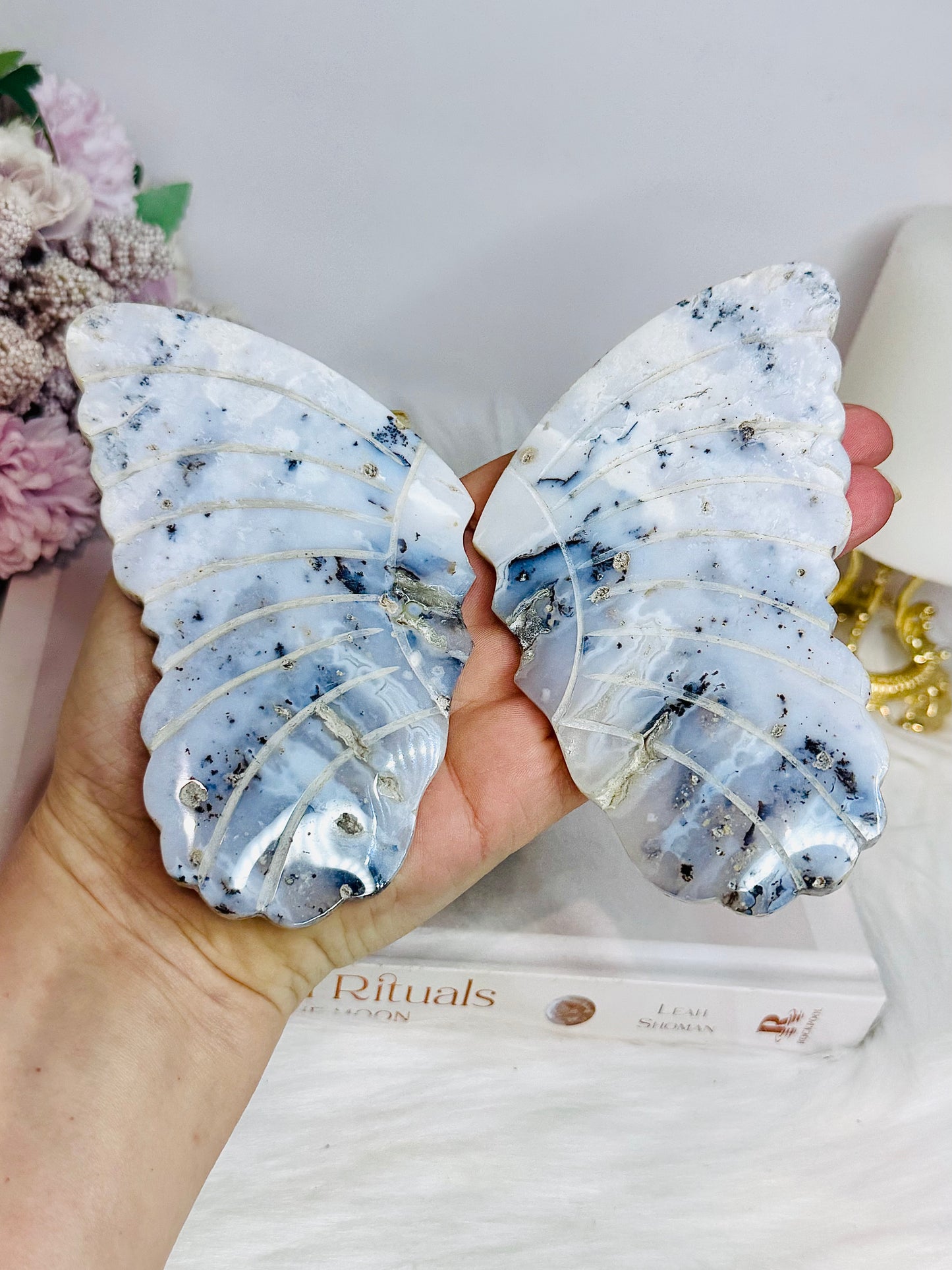 Dentrictic Opal Butterfly Wings on Stands 13cm