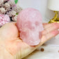Large Rose Quartz Filigree Skull 8.5cm 407g