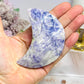 Purple Jade Carved Moon 9cm