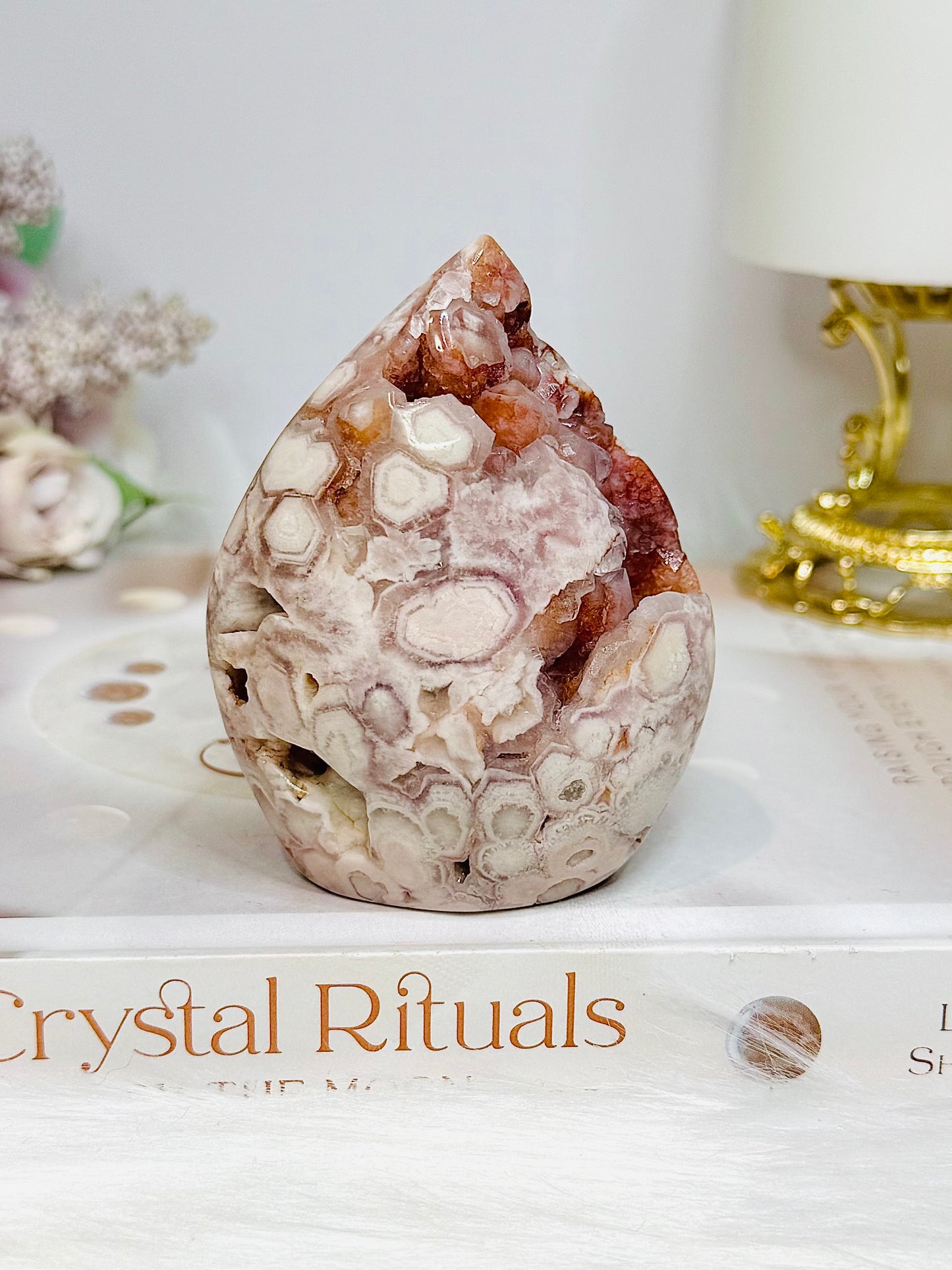 High Grade Druzy Flower Agate Freeform 8cm