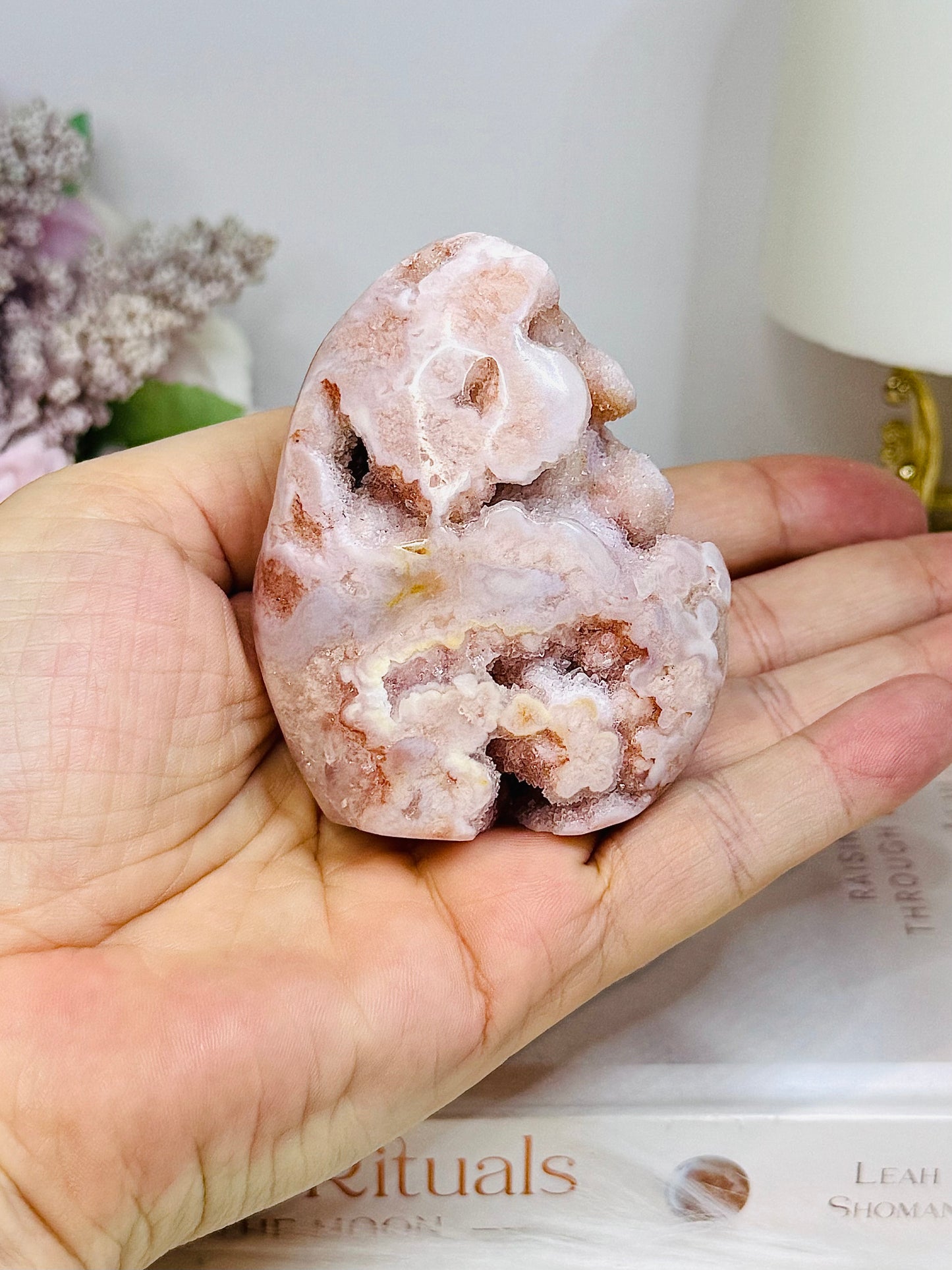 High Grade Druzy Flower Agate Freeform 7cm