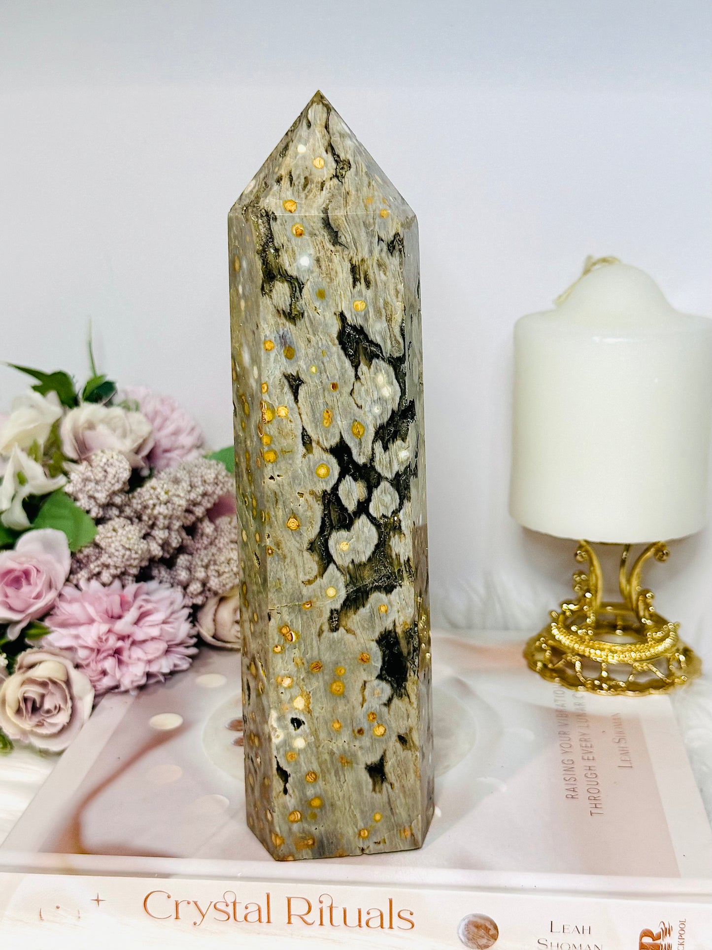 Large Ocean Jasper Druzy Tower 21.5cm 971g