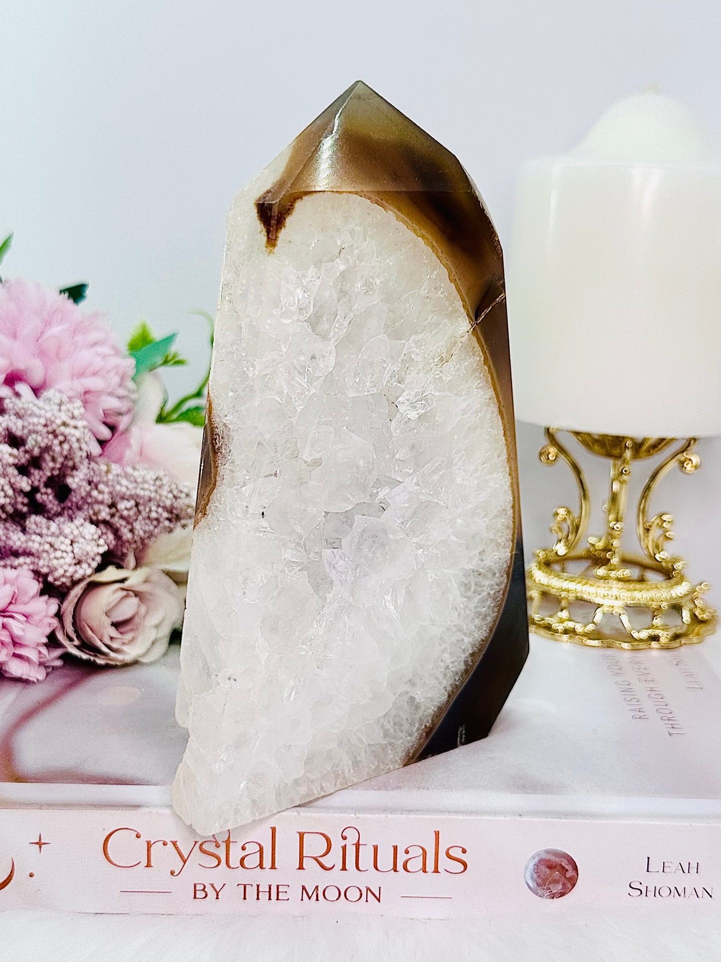 Absolutely Stunning Large 15cm Druzy Agate Tower