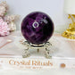 Large High Grade Purple Fluorite Sphere with Rainbows 336g