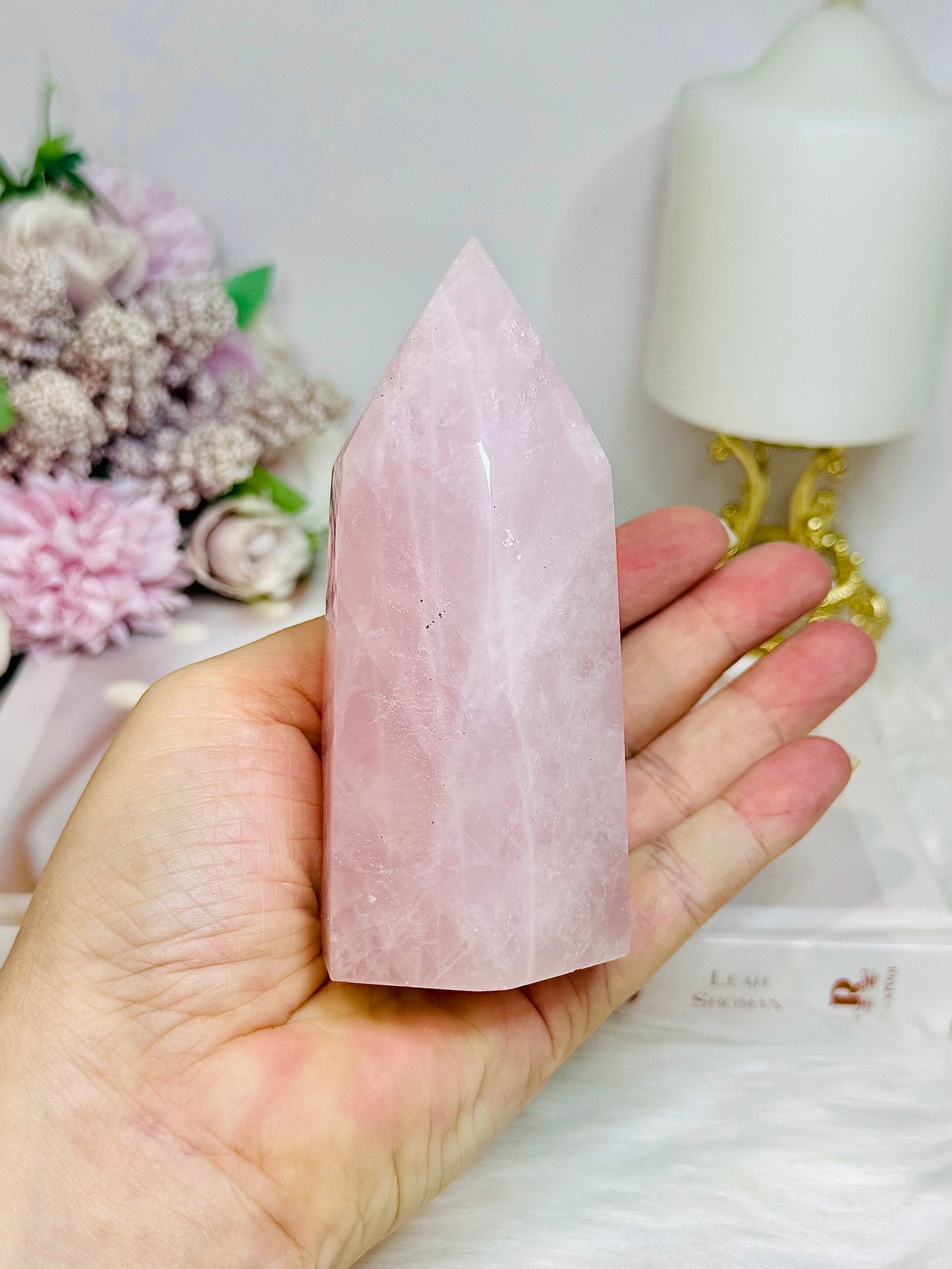 Chunky Rose Quartz Tower 11cm 340g