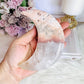 Pink Amethyst With Quartz Carved Moon 12.5cm