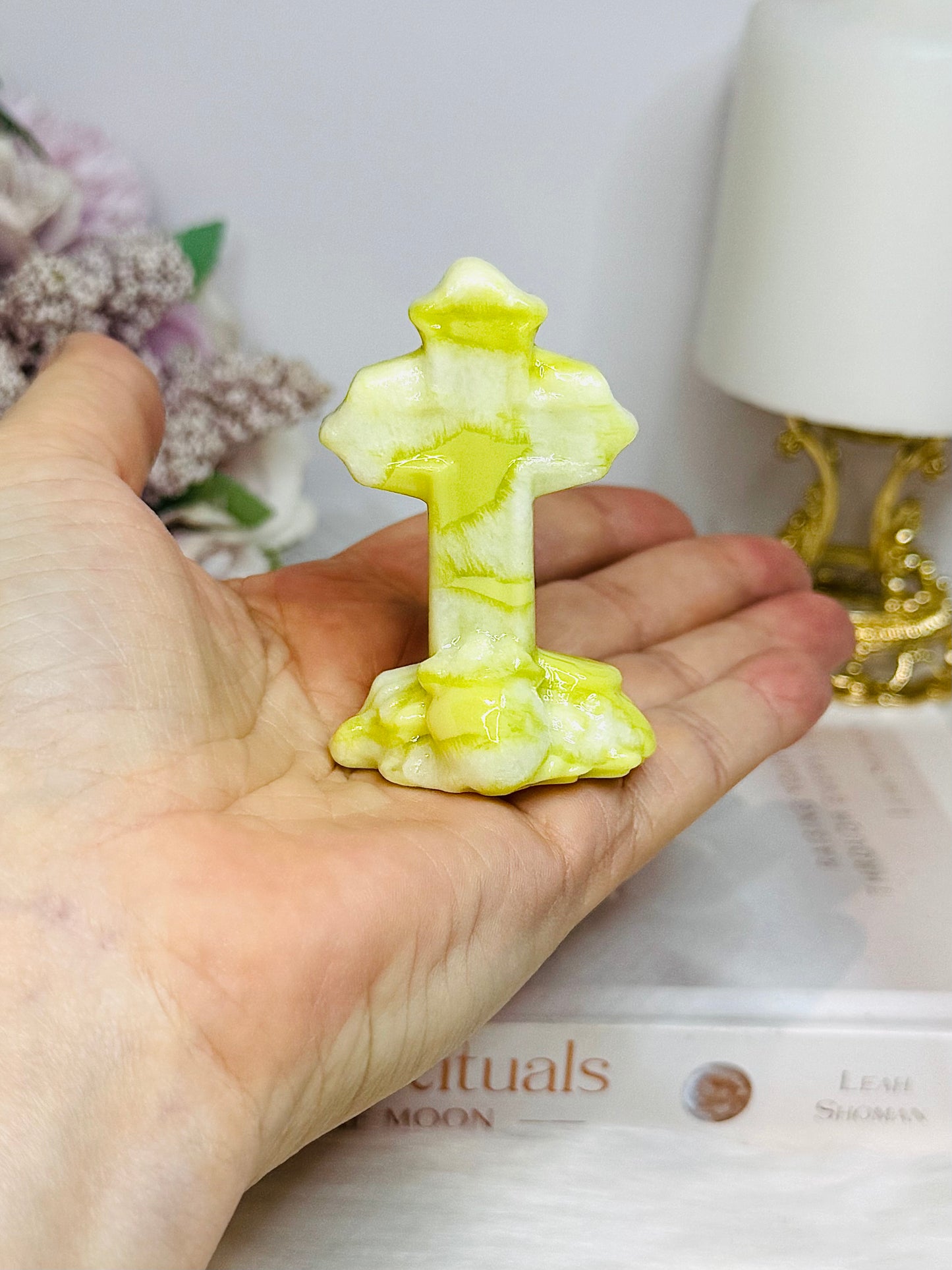 Serpentine Jade Cross 7cm