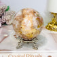 Large Flower Agate Sphere on Stand 521g