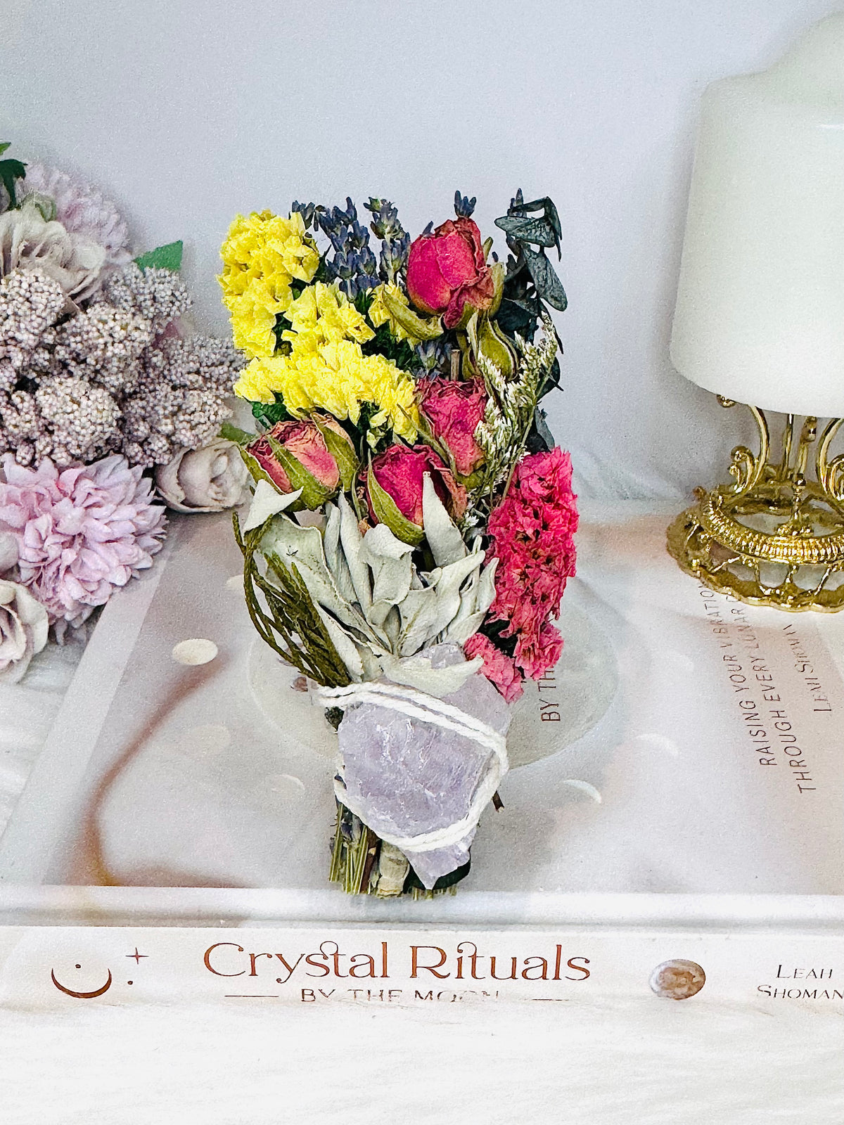 Amethyst Sage Smudge Floral Wand | Handmade Cleansing Bundle (limited stock)