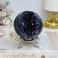 Large Druzy Amethyst Sphere on Stand 405g