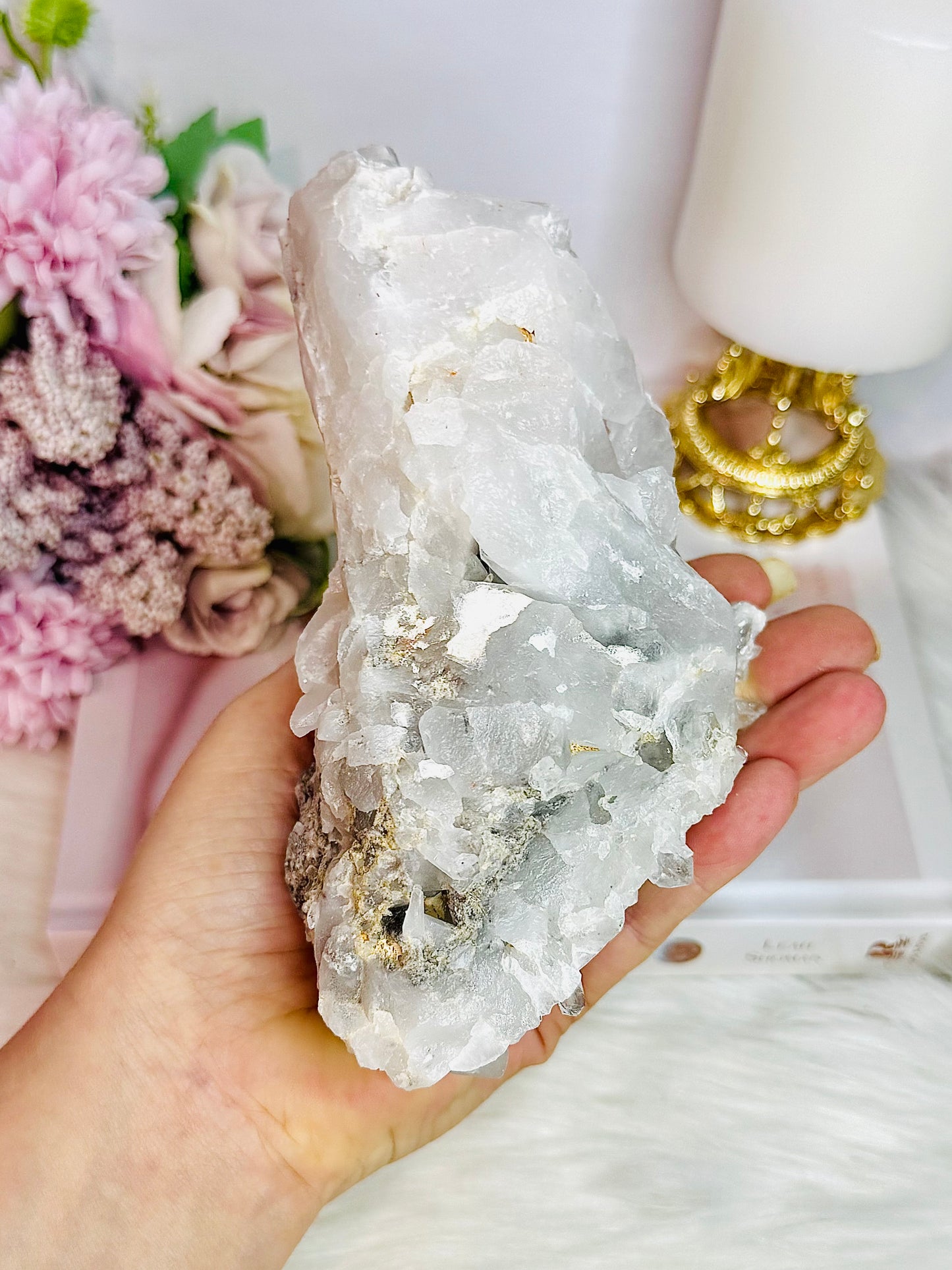 Wow!! Stunning Natural Clear Quartz Cluster Specimen From Brazil 15cm