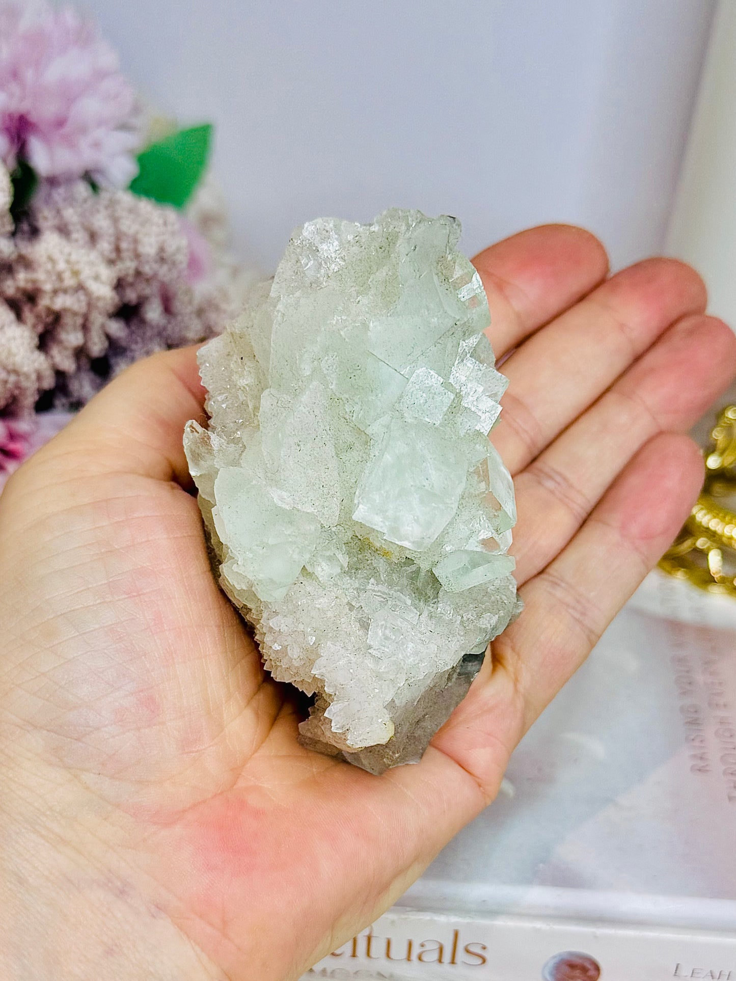 High Grade Green Cubed Fluorite Specimen 212g