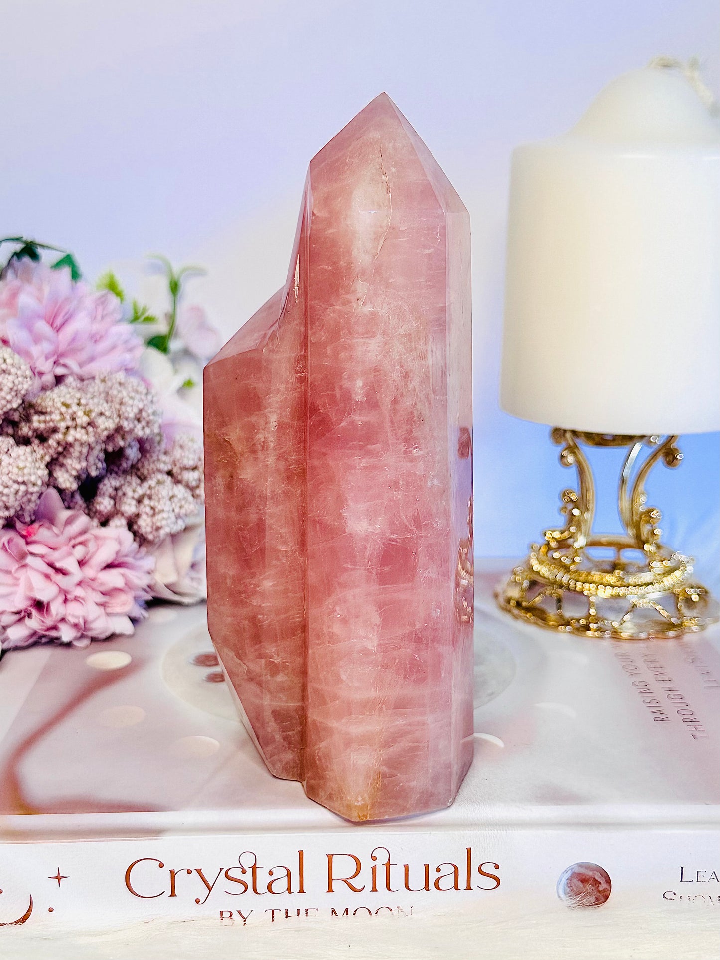Classy & Absolutely Gorgeous Large 15cm 654gram Rose Quartz Double Tower Truly Gorgeous