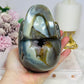 Large Druzy Amethyst X Agate Carved Skull 13cm 1.09KG