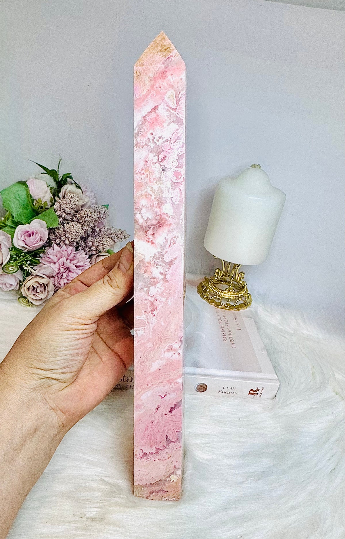 Huge Pink Peruvian Rhodochrosite Tower 29cm 993grams