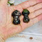 Set of 2 Mushrooms ~ Rhodonite & Dragons Blood