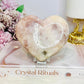 Large Chunky Pink Amethyst Carved Heart on Stand 10cm
