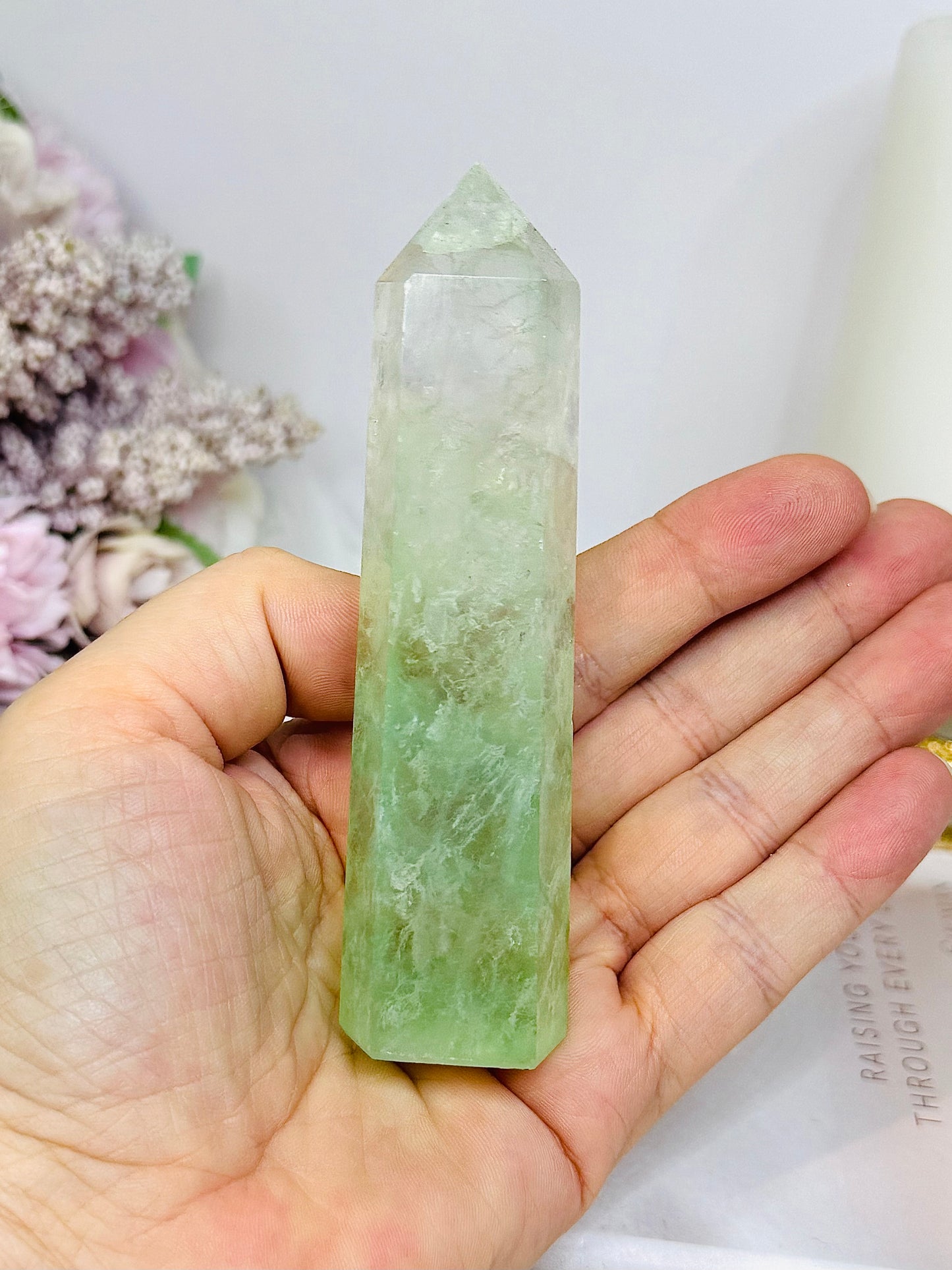 Green Watermelon Fluorite Tower 11cm