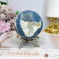 Rare Blue Coral Fossil Sphere on Stand 310g