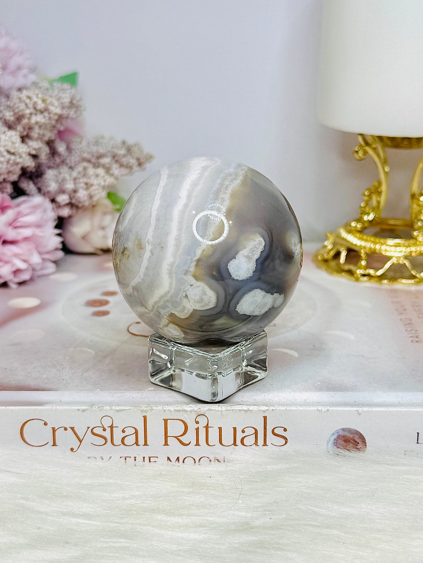 Agate Sphere on Stand 237g