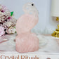 Rose Quartz Flamingo Carving 12cm