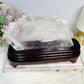 Natural Large Selenite Slab on Timber Stand 19.5cm 701g