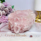 Large Chunky Rose Quartz Candle Holder 892g