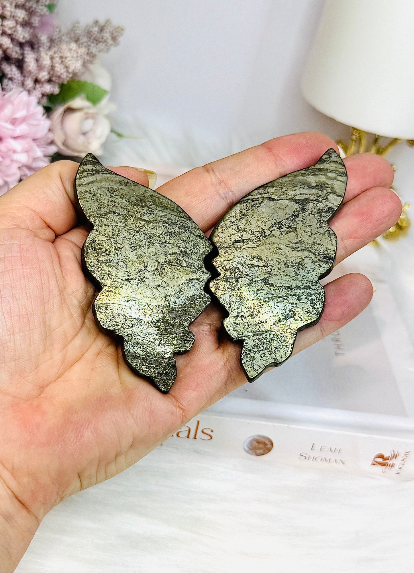Pyrite Butterfly Wings on Stand 8cm