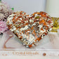 Large Money Agate Carved Heart On Stand 14.5cm