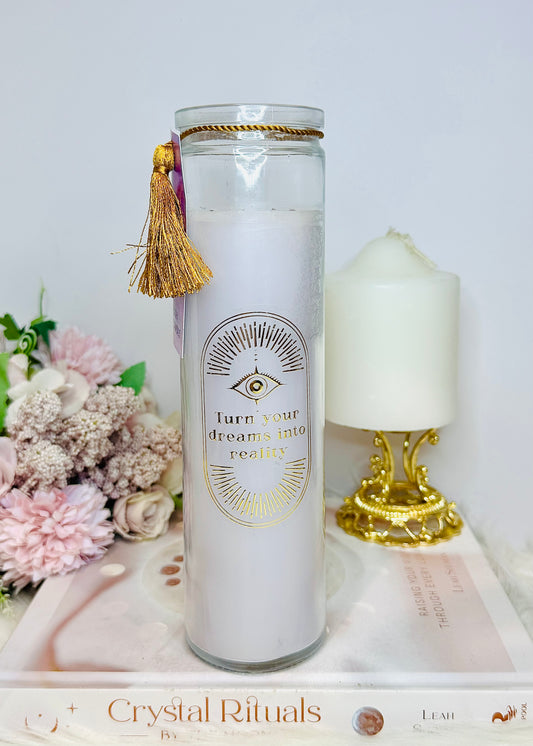 Amethyst Tube Crystal Candle Blackberry 21cm