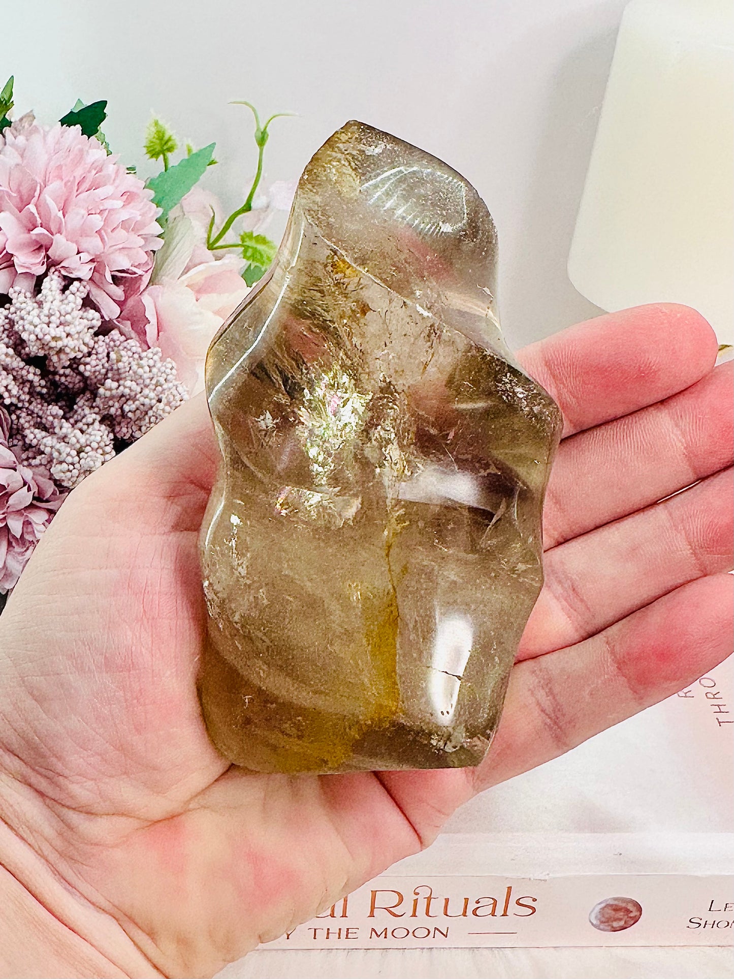 Supports Anxiety & Depression ~ Absolutely Incredible 351gram Smokey Quartz Flame From Brazil