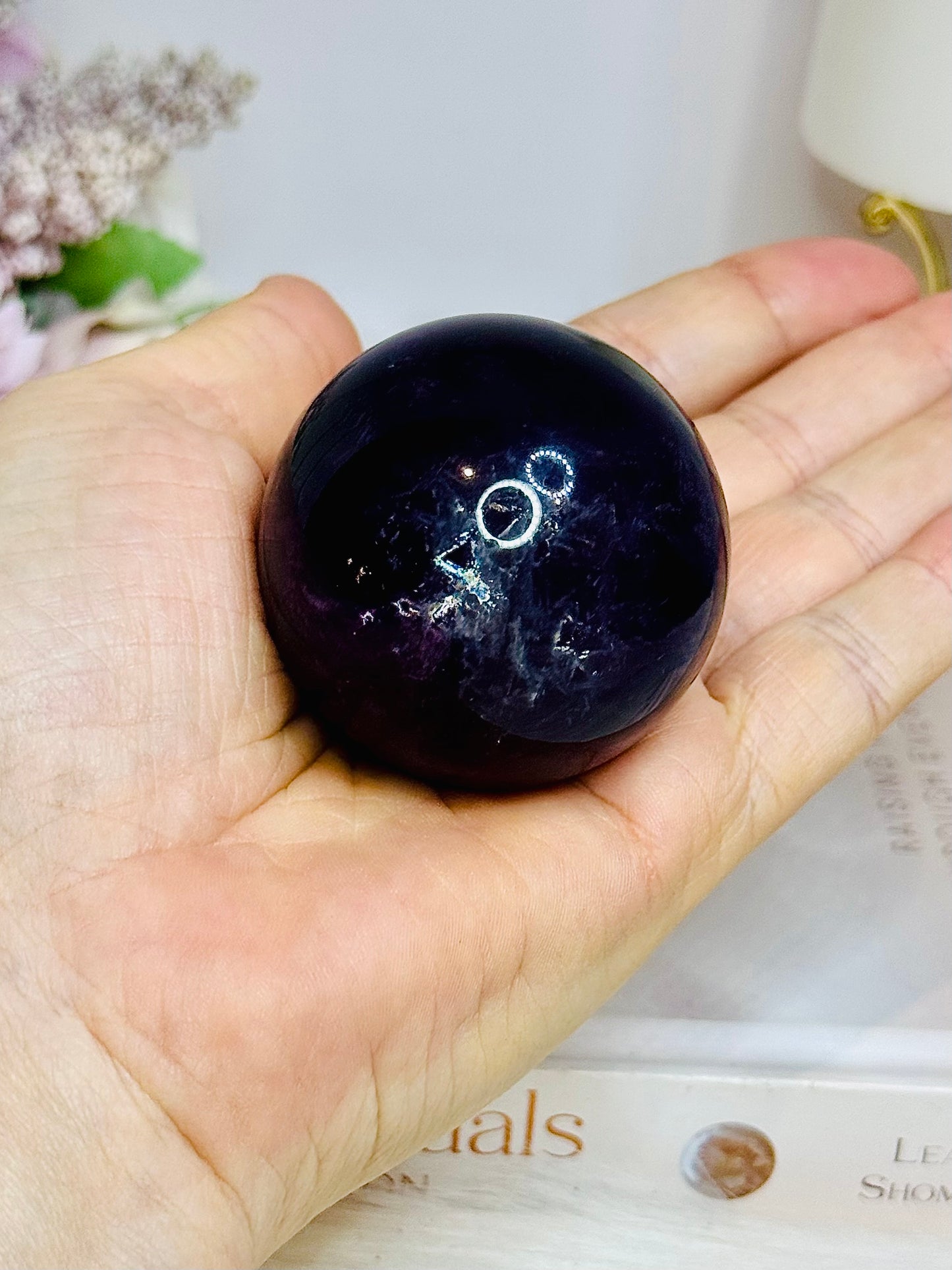 High Grade Purple Fluorite Sphere On Stand 189g