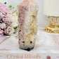 Chunky Tall 14cm Natural Druzy Pink Amethyst Tower (slight chip in tip)