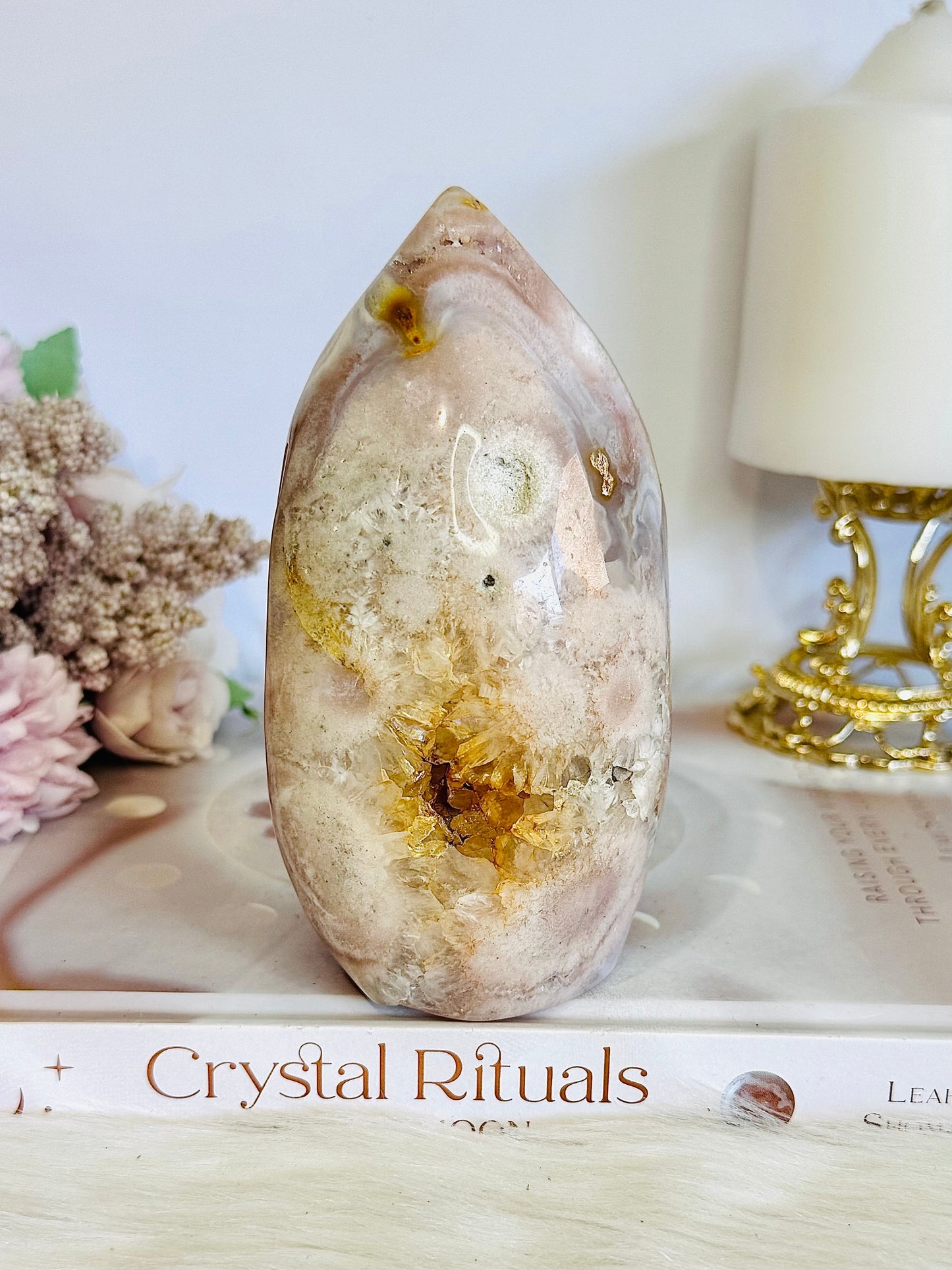 Natural Polished Pink Amethyst Druzy Freeform 12.5cm 652grams