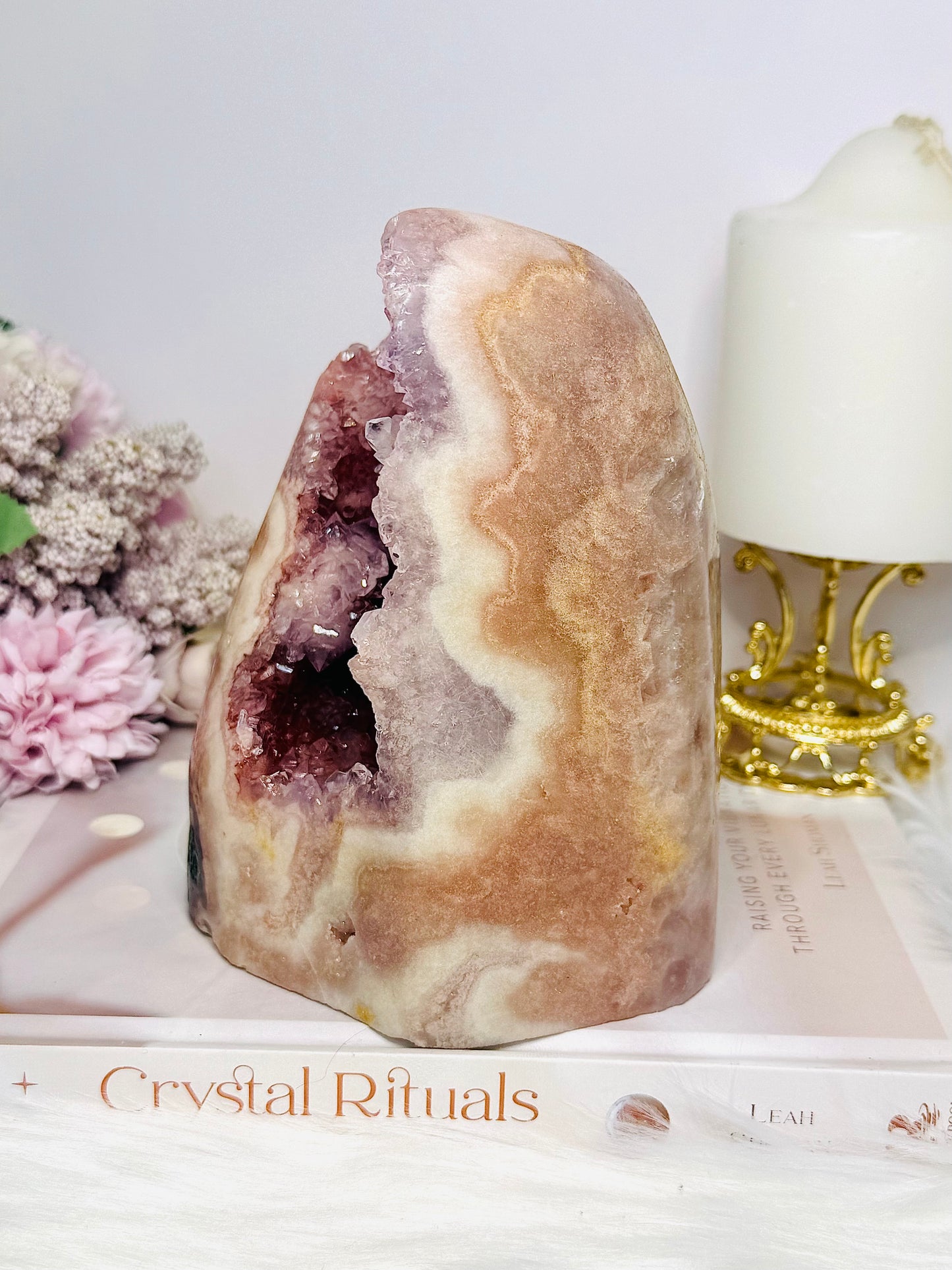 High Grade Pink Amethyst Druzy Freeform with Jasper Inclusions 14.5cm 1.8KG