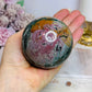 Large Ocean Jasper Sphere On Stand 516g