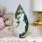 Moss Agate in Quartz Flame | Freeform 9.5cm