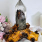 Stunning Large High Grade Garden Quartz | Lodolite Tower on Timber Base 1.02KG 21cm