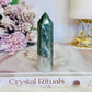Green Moss Agate Druzy Tower 8.5cm
